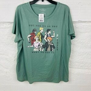 NWT THE BREAKFAST CLUB green YOU SEE US AS YOU WANT TO SEE US shirt size 1X
